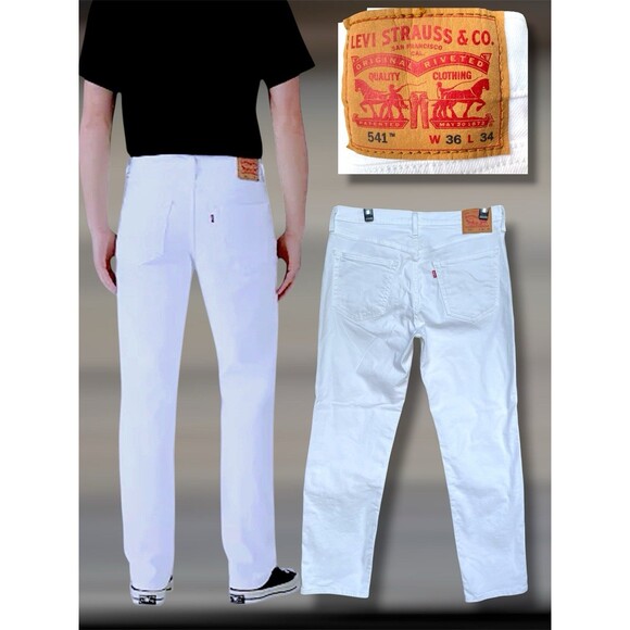 Levi's Other - Levi's 541 Athletic Tapered Jeans Men’s W36 L34 White Stretch Denim 5-Pockets
